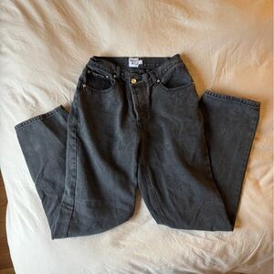 Princess Polly asymmetrical black jeans